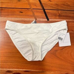 La Blanca white ribbed swim bottoms size US 4